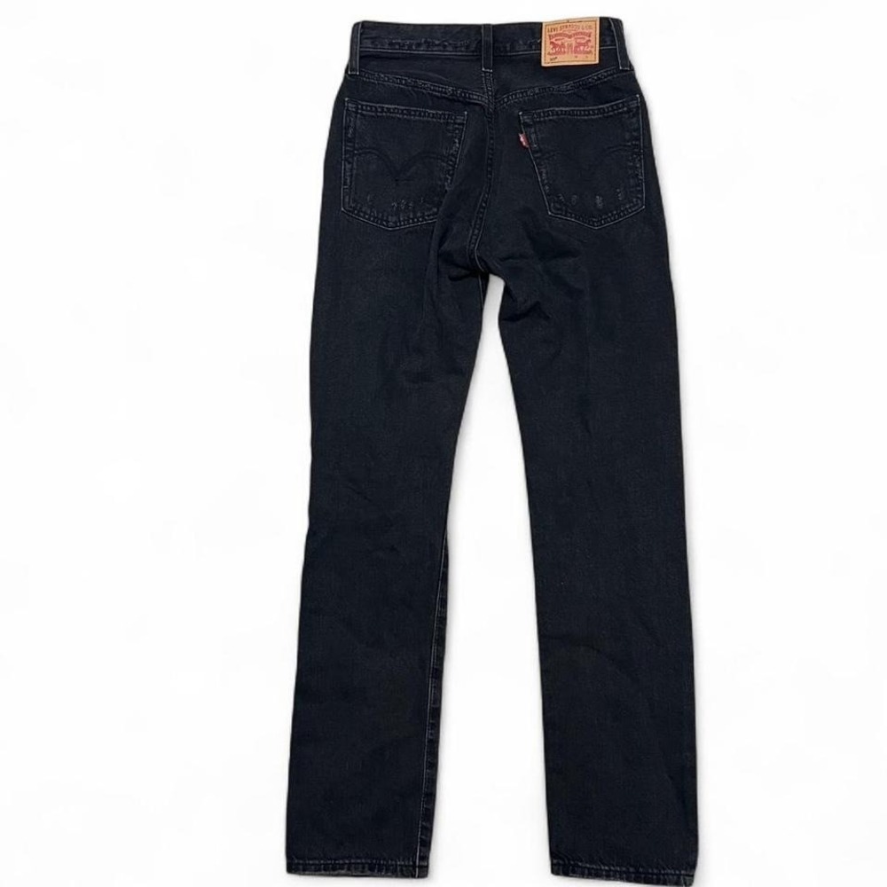 Levi's 501 Black Jeans Straight Leg Distressed Size W25 L30